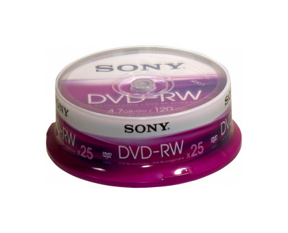 DVD+RW Sony 4.7Gb, 2x Cake Box