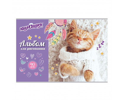 Альбом для рис 40л ЮНЛАДИЯ кот в свитере 105091