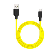 USB microUSB НОСО Х21 черно/желтый 1м