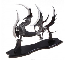 Сувенир нож на подставке изогнутый дракон с языком
