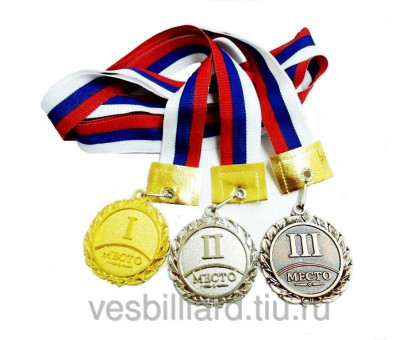 Медаль призовая триколор 5см бронза 3689175 с лент