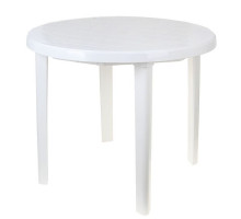 Стол круглый, размер 90*90*75 см, цвет белый