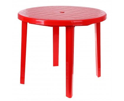 Стол круглый, размер 90*90*75 см, цвет красный