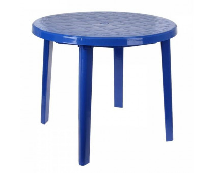 Стол круглый, размер 90*90*75 см, цвет синий