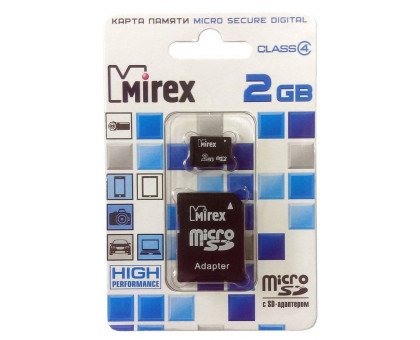2Gb MicroSD Mirex + адаптер
