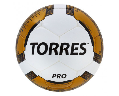 Мяч футбольный "TORRES Pro" арт.30015 бело-золотой