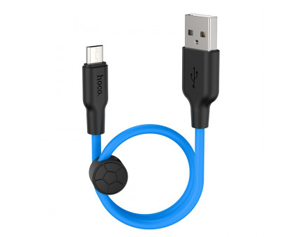 Кабель HOCO micro USBx21 Plus Silicone синий