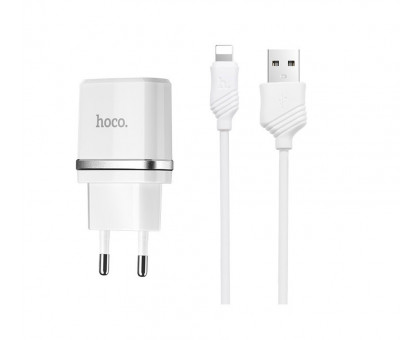 СЗУ Hoco C12 2 USB 2,4 Lightning white