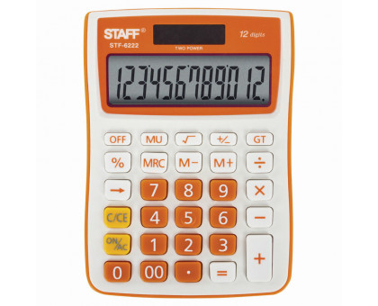 Калькулятор наст. СТАФФ STF 6222 оранжевый 250292