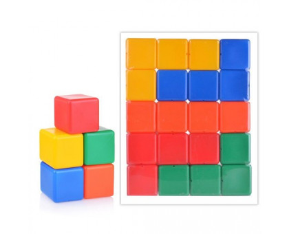 Набор цветных кубиков (20шт, 60*60) 1200606
