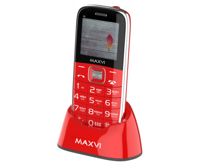 Телефон Maxvi B6 Red (dock станция в комплекте)