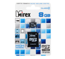 8Gb MicroSD Mirex (Class 4) с адаптером