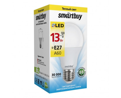Лампа светодиодная Smartbuy А60. Е27 13Вт 3000 К т