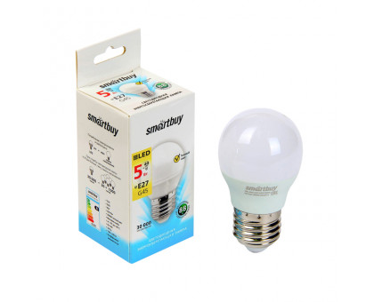 Лампа светодиодная Smartbuy 5Вт Е27 теплый свет