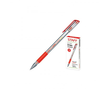 Ручка гелевая "СТАФ" красная 0,5мм 141824