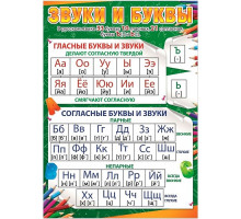 Плакат Звуки и Буквы Русский дизайн